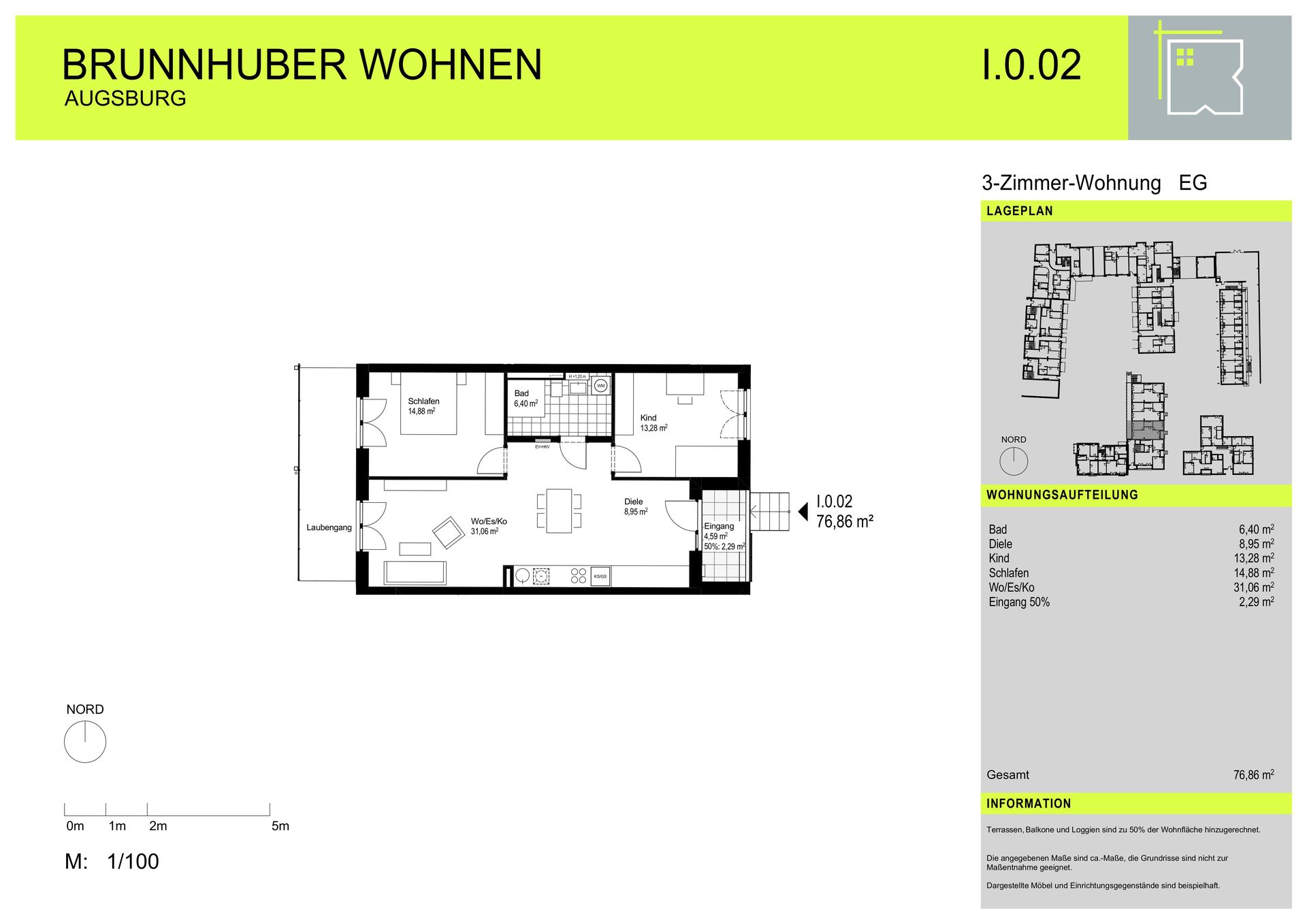 3-Zimmer-Wohnung in Augsburg / Schallerstraße